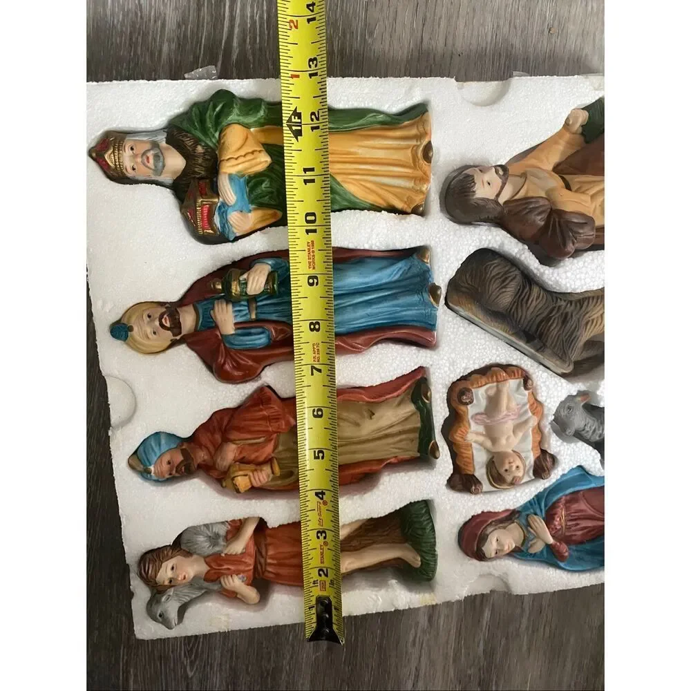 Homco Nativity Set 5216 Complete Set Of Figures 9 Pieces Porcelain Bisque